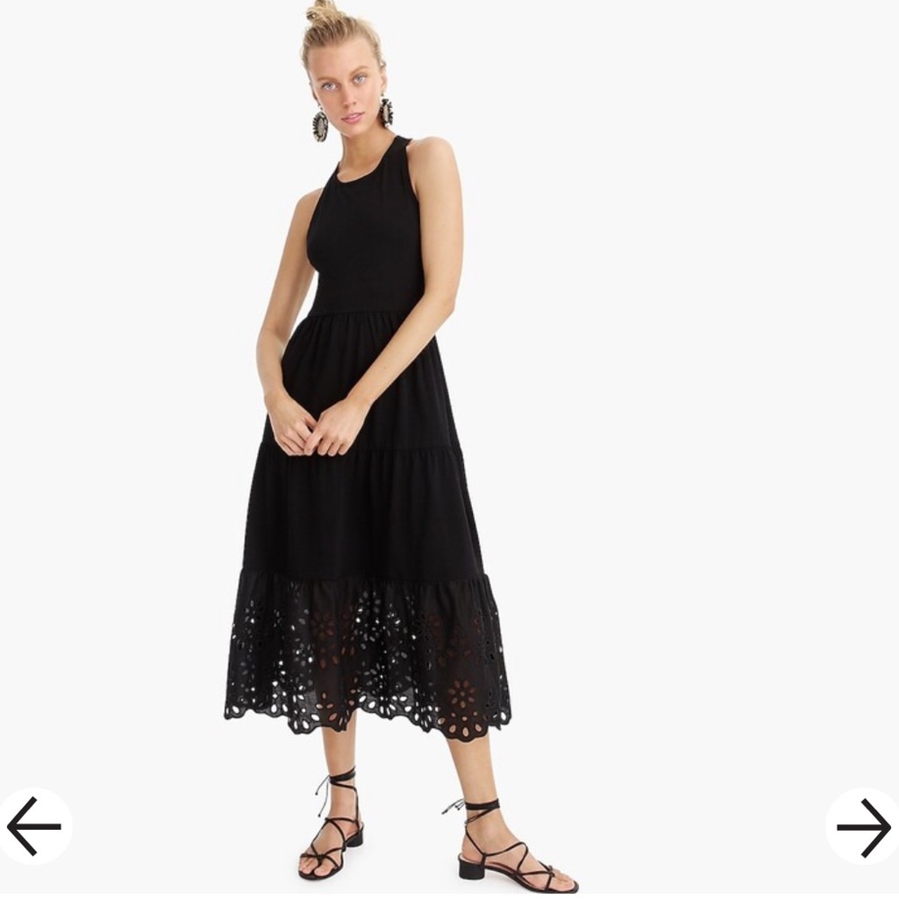 J. Crew Tiered knit maxi dress with eyelet trim